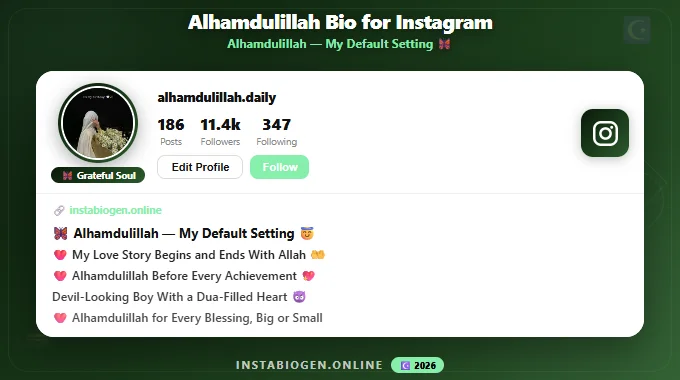 Alhamdulillah Bio for Instagram